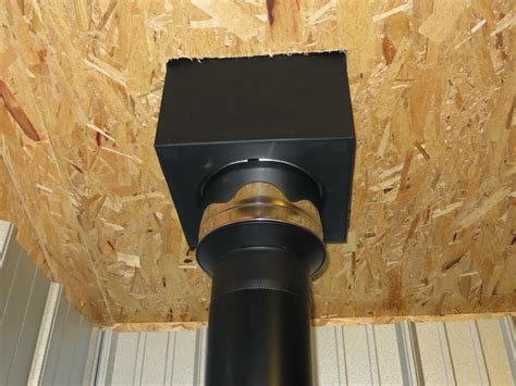 metal flashing for ceiling support box wood stove|How to install a DuraPlus Triple Wall Chimney Pipe.